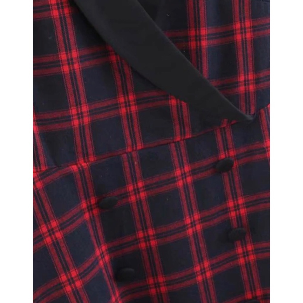 Preppy Plaid Shawl Collar Dress - Picture 4 of 5